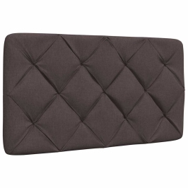 Cabecero de cama acolchado tela marrón oscuro 90 cm