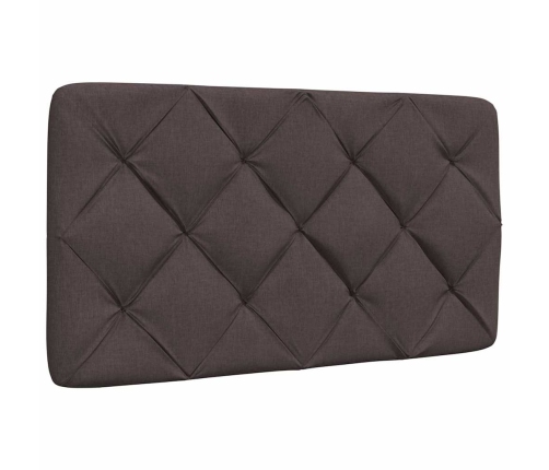 Cabecero de cama acolchado tela marrón oscuro 90 cm