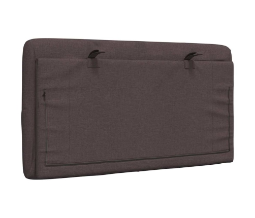 Cabecero de cama acolchado tela marrón oscuro 90 cm