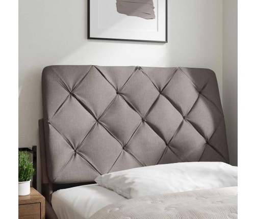 Cabecero de cama acolchado tela gris taupé 90 cm