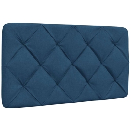 Cabecero de cama acolchado tela azul 90 cm