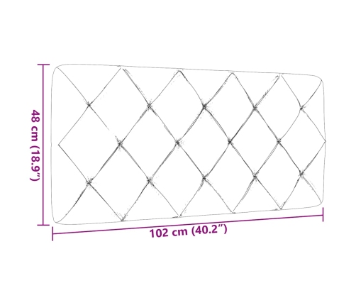 Cabecero de cama acolchado tela gris claro 100 cm