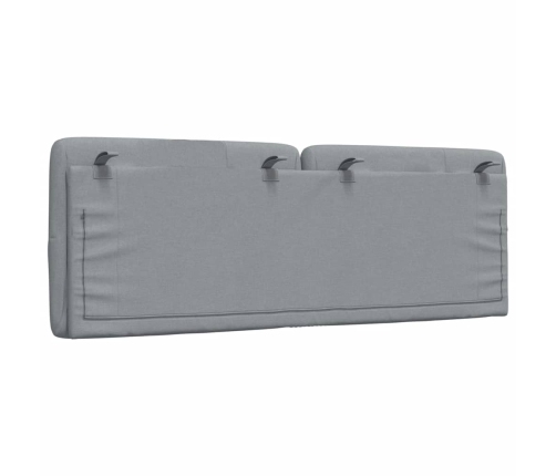 Cabecero de cama acolchado tela gris claro 120 cm