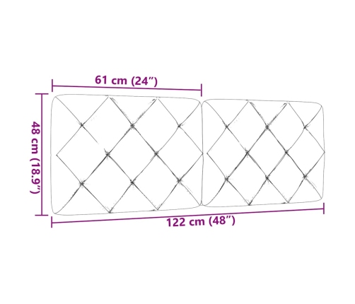 Cabecero de cama acolchado tela gris claro 120 cm