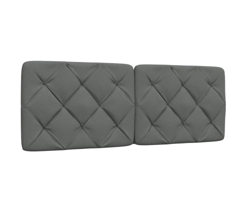 Cabecero de cama acolchado tela gris oscuro 120 cm