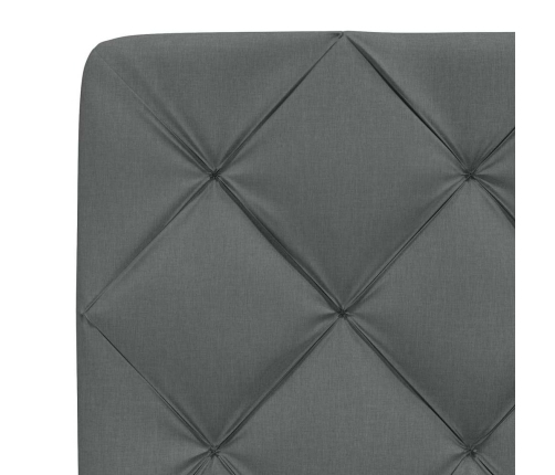 Cabecero de cama acolchado tela gris oscuro 120 cm