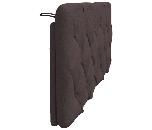 Cabecero de cama acolchado tela marrón oscuro 120 cm