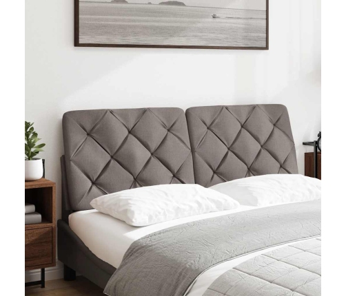 Cabecero de cama acolchado tela gris taupé 120 cm