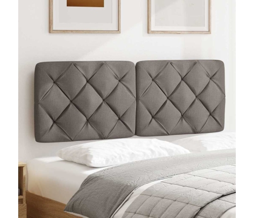 Cabecero de cama acolchado tela gris taupé 120 cm