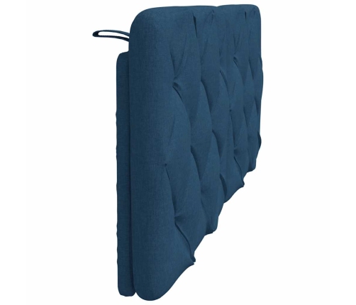 Cabecero de cama acolchado tela azul 120 cm