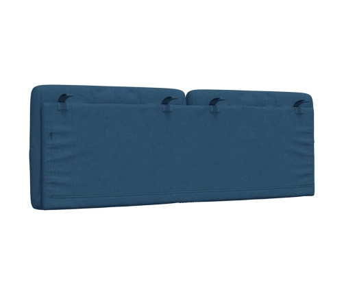 Cabecero de cama acolchado tela azul 120 cm