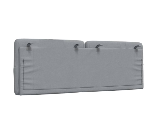 Cabecero de cama acolchado tela gris claro 140 cm