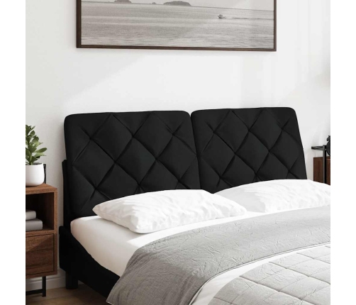 Cabecero de cama acolchado tela negro 140 cm