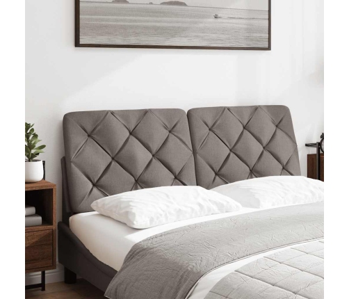 Cabecero de cama acolchado tela gris taupé 140 cm