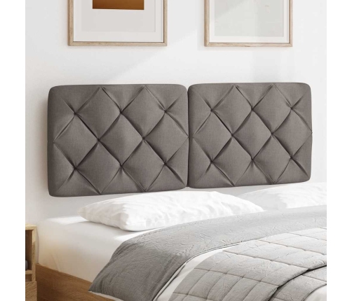 Cabecero de cama acolchado tela gris taupé 140 cm