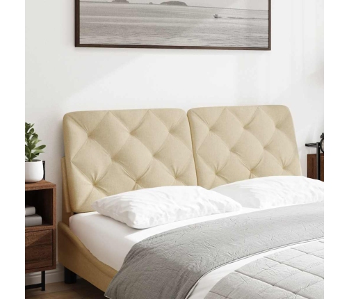 Cabecero de cama acolchado tela crema 140 cm