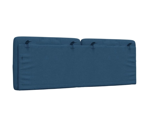 Cabecero de cama acolchado tela azul 140 cm