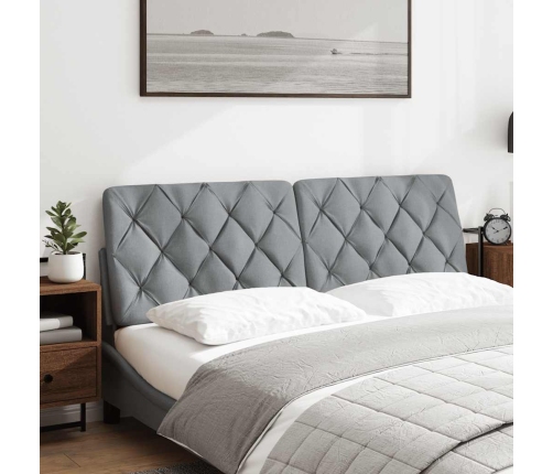 Cabecero de cama acolchado tela gris claro 160 cm