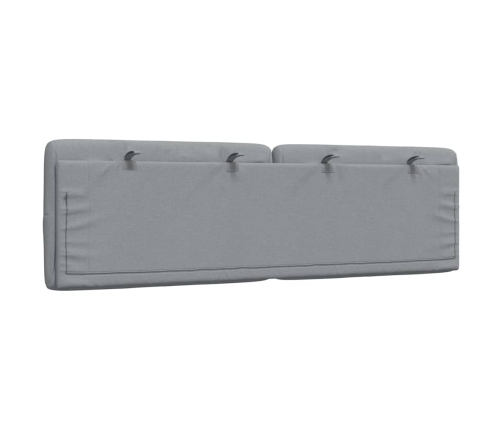 Cabecero de cama acolchado tela gris claro 160 cm