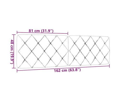 Cabecero de cama acolchado tela gris claro 160 cm