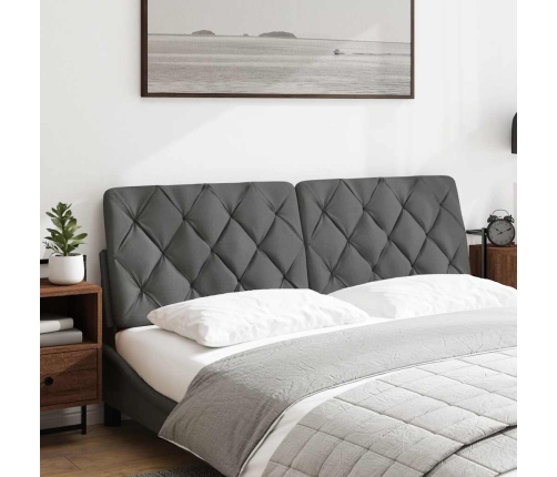 Cabecero de cama acolchado tela gris oscuro 160 cm