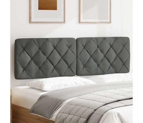 Cabecero de cama acolchado tela gris oscuro 160 cm