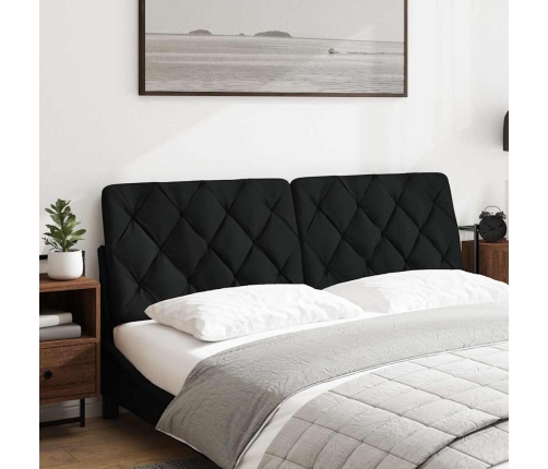 Cabecero de cama acolchado tela negro 160 cm