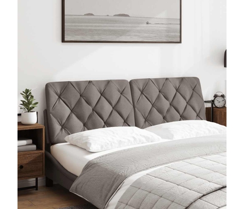 Cabecero de cama acolchado tela gris taupé 160 cm