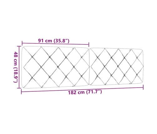 Cabecero de cama acolchado tela gris claro 180 cm