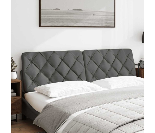 Cabecero de cama acolchado tela gris oscuro 180 cm