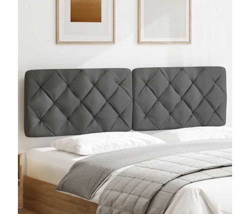 Cabecero de cama acolchado tela gris oscuro 180 cm