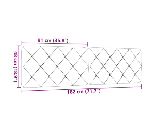 Cabecero de cama acolchado tela gris oscuro 180 cm