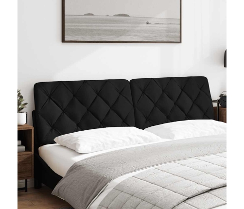 Cabecero de cama acolchado tela negro 180 cm