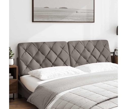 Cabecero de cama acolchado tela gris taupé 180 cm