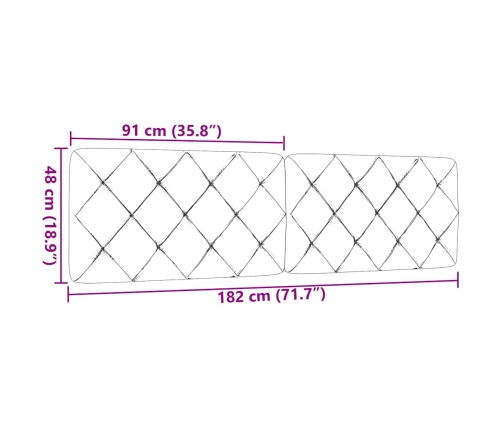 Cabecero de cama acolchado tela gris taupé 180 cm