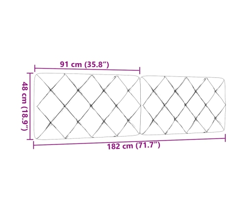 Cabecero de cama acolchado tela crema 180 cm