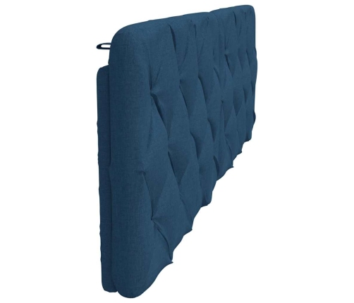 Cabecero de cama acolchado tela azul 180 cm