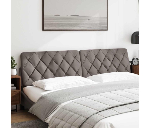 Cabecero de cama acolchado tela gris taupe 200 cm