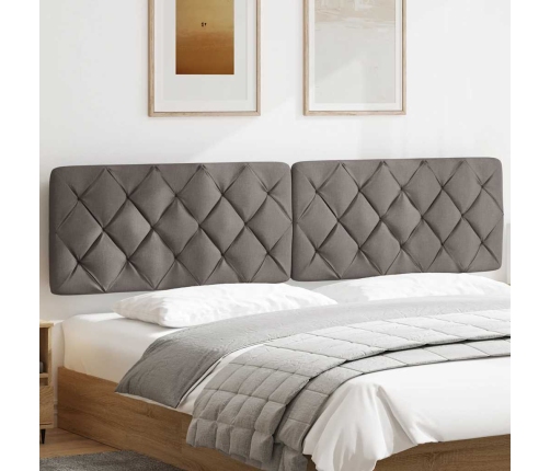 Cabecero de cama acolchado tela gris taupe 200 cm