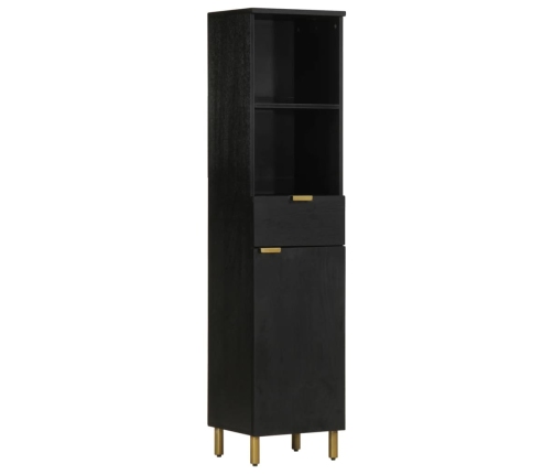 Juego de muebles de baño 4 pzas madera contrachapada negro