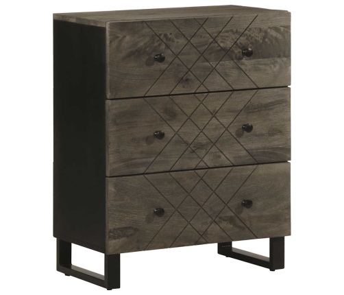 Aparadores 2 uds. madera maciza de mango negro 60x33x75 cm