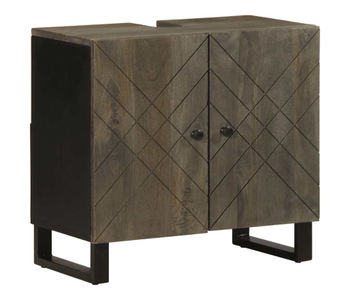 Conjunto de muebles de baño 2 piezas madera maciza mango negro