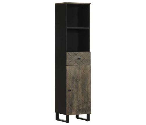 Conjunto de muebles de baño 4 piezas madera maciza mango negro