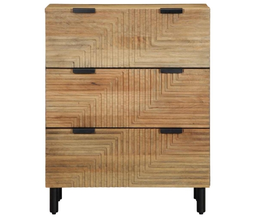 Aparadores 2 uds. madera maciza de mango marrón 60x33x75 cm