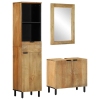 Conjunto de muebles de baño 3 uds marrón madera maciza de mango