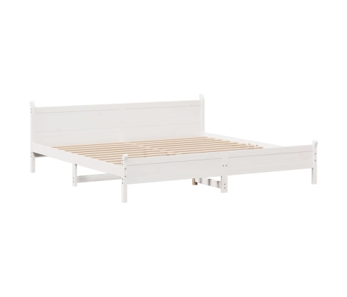 Estructura de cama sin colchón madera maciza blanca 200x200 cm