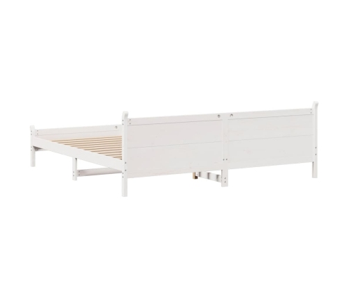 Estructura de cama sin colchón madera maciza blanca 200x200 cm