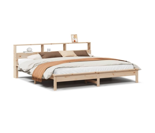 Estructura de cama sin colchón madera maciza de pino 200x200 cm