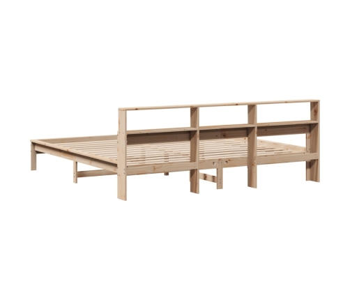 Estructura de cama sin colchón madera maciza de pino 200x200 cm