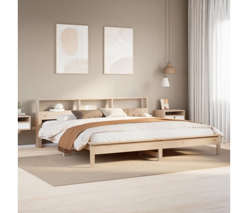 Estructura de cama sin colchón madera maciza de pino 200x200 cm